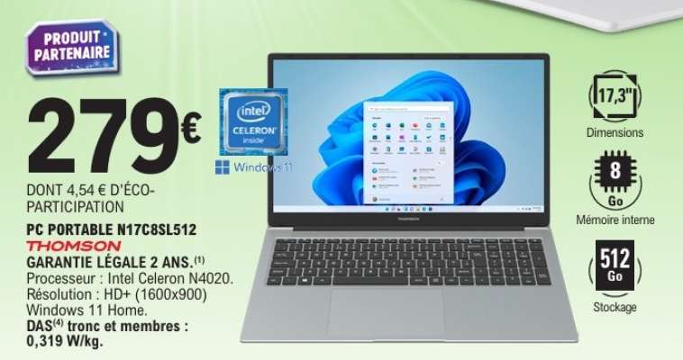 PC PORTABLE N17C8SL512 THOMSON