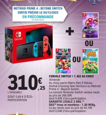 CONSOLE SWITCH + 1 JEU AU CHOIX