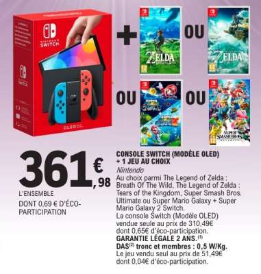 Console Switch (Modèle OLED) + 1 Jeu au choix