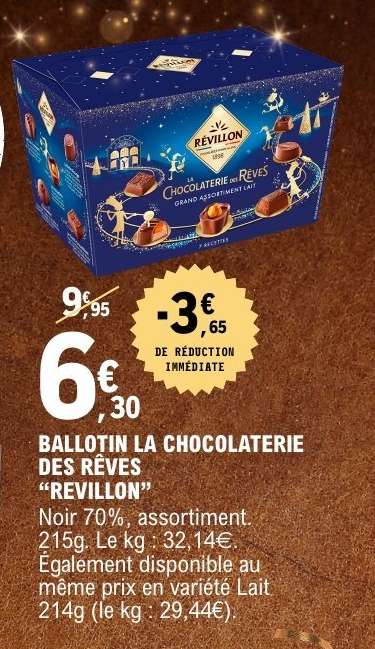 BALLOTIN LA CHOCOLATERIE DES RÊVES "RÉVILLON"
