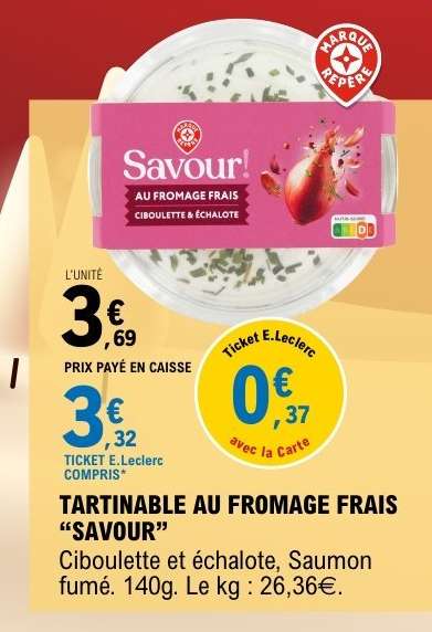 TARTINABLE AU FROMAGE FRAIS “SAVOUR”