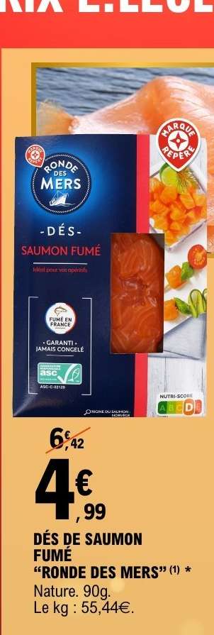 DÉS DE SAUMON FUMÉ