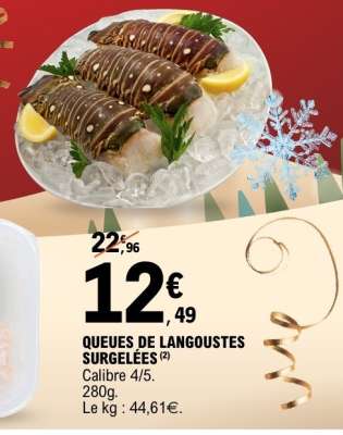 QUEUES DE LANGOUSTES SURGELÉES