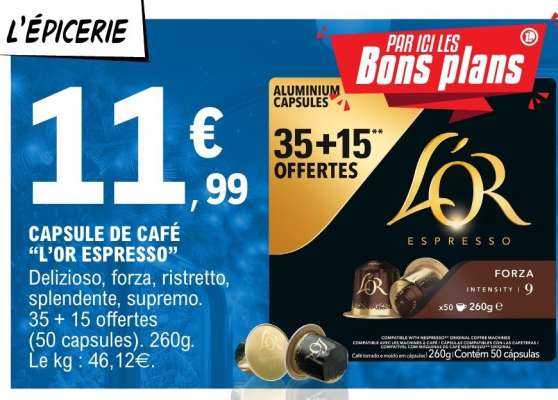 CAPSULE DE CAFÉ “L’OR ESPRESSO”