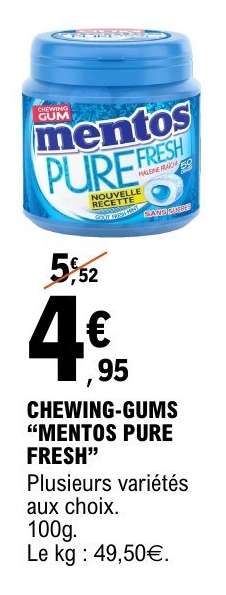 CHEWING-GUMS “MENTOS PURE FRESH”