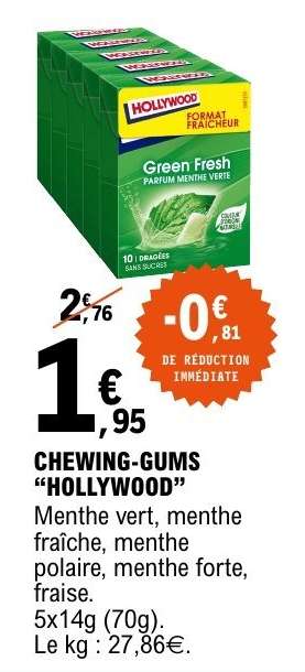 CHEWING-GUMS “HOLLYWOOD”