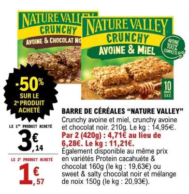 BARRE DE CÉRÉALES “NATURE VALLEY”