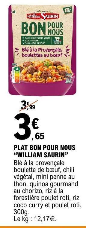 PLAT BON POUR NOUS 'WILLIAM SAURIN'
