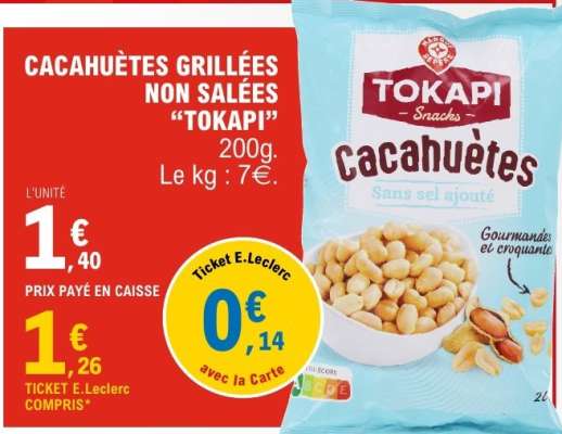 CACAHUÈTES GRILLÉES NON SALÉES "TOKAPI"