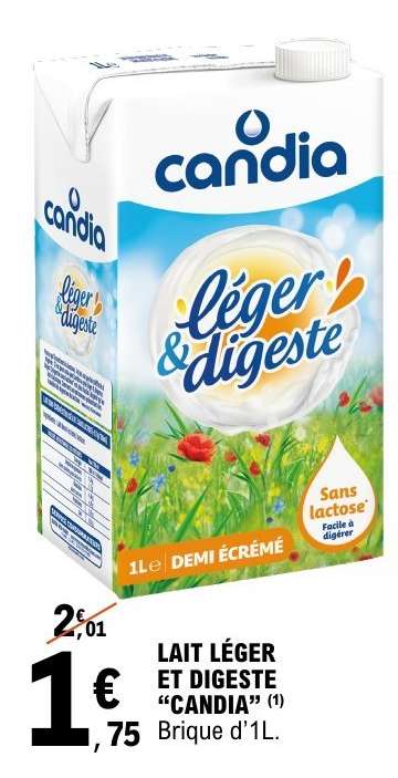 Lait Léger et Digeste "Candia"