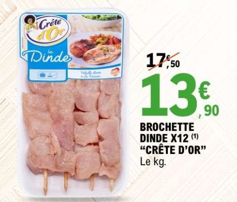 BROCHETTE DINDE X12 (1) “CRÊTE D’OR”