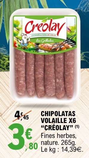 CHIPOLATAS VOLAILLE X6 “CRÉOLAY”