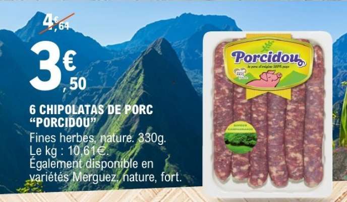 6 CHIPOLATAS DE PORC 'PORCIDOU'