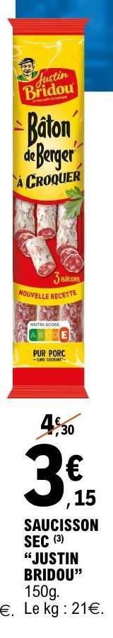 SAUCISSON SEC "JUSTIN BRIDOU"