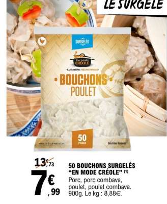 50 BOUCHONS SURGELÉS “EN MODE CRÉOLE”