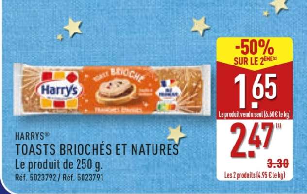 HARRYS TOASTS BRIOCHÉS ET NATURES