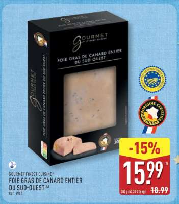 GOURMET FINEST CUISINE® FOIE GRAS DE CANARD ENTIER DU SUD-OUEST