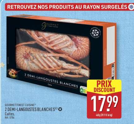 2 Demi-Langoustes Blanches