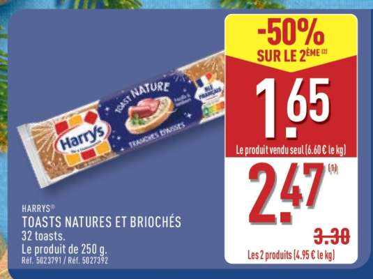 Harrys Toasts Natures et Briochés