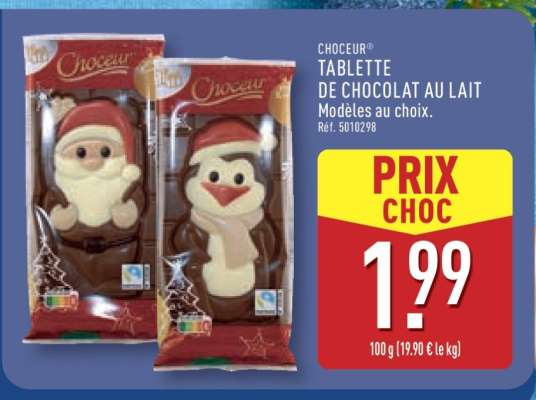 CHOCEUR TABLETTE DE CHOCOLAT AU LAIT