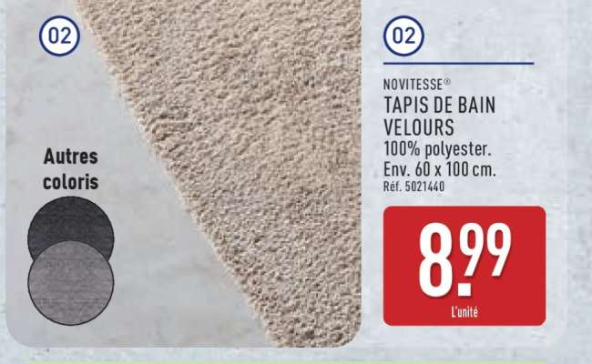 NOVITESSE® TAPIS DE BAIN VELOURS