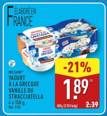 MILSANI® Yaourt à la Grecque Vanille ou Stracciatella