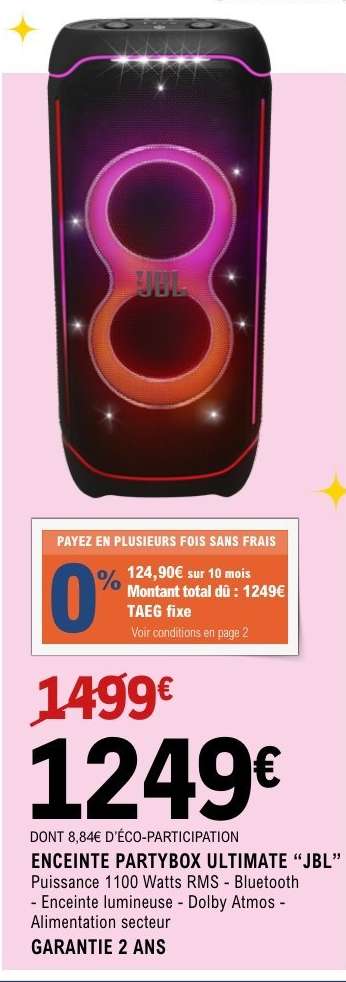ENCEINTE PARTYBOX ULTIMATE "JBL"