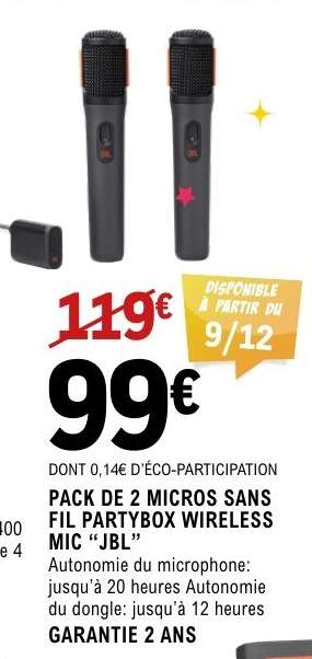 PACK DE 2 MICROS SANS FIL PARTYBOX WIRELESS MIC “JBL”