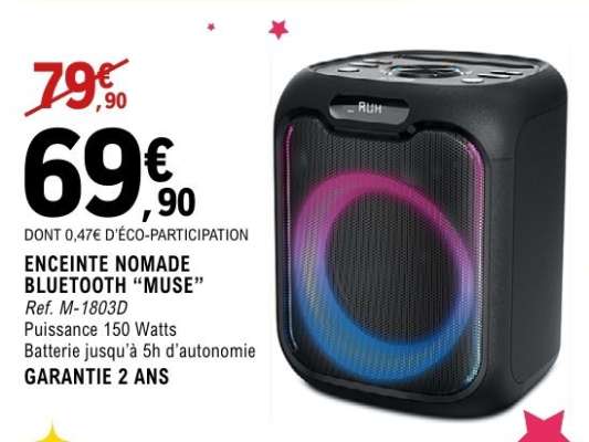 ENCEINTE NOMADE BLUETOOTH “MUSE”