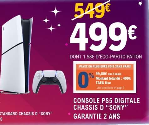 CONSOLE PS5 DIGITALE CHASSIS D SONY