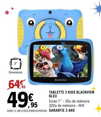 TABLETTE 3 KIDS BLACKVIEW BLEU
