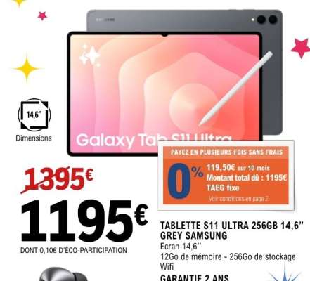 TABLETTE S11 ULTRA 256GB 14,6” GREY SAMSUNG
