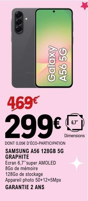 Samsung A56 128GB 5G Graphite