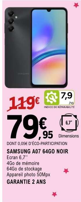 SAMSUNG A07 64GO NOIR