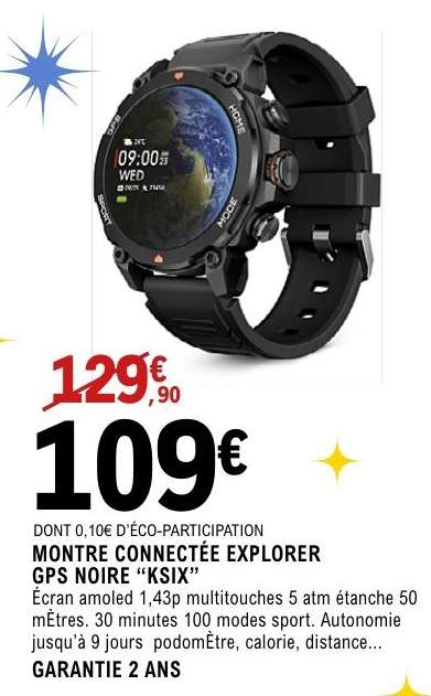 MONTRE CONNECTÉE EXPLORER GPS NOIRE “KSIX”