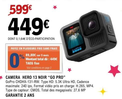 CAMERA HERO 13 NOIR “GO PRO”