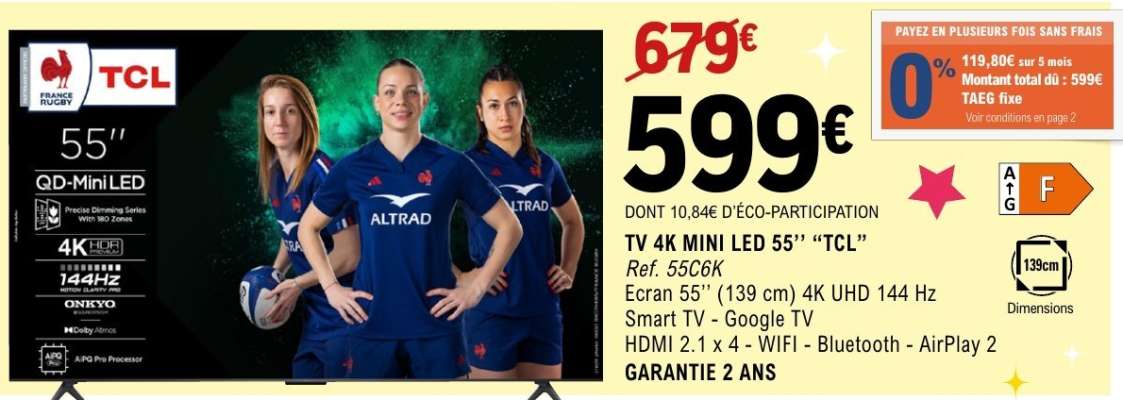 TV 4K MINI LED 55" TCL