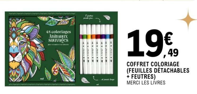 COFFRET COLORIAGE (FEUILLES DÉTACHABLES + FEUTRES)