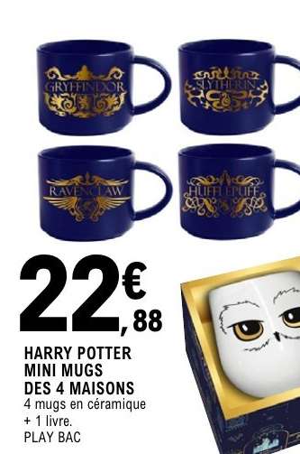 HARRY POTTER MINI MUGS DES 4 MAISONS