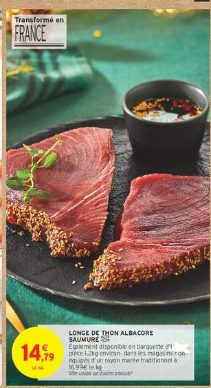 LONGE DE THON ALBACORE SAUMURÉ