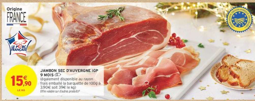 JAMBON SEC D'AUVERGNE IGP 9 MOIS