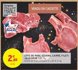 CÔTE DE PORC (ÉCHINE, CARRÉ, FILET) JEAN ROZÉ