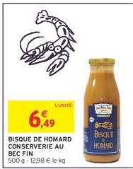 BISQUE DE HOMARD CONSERVERIE AU BEC FIN
