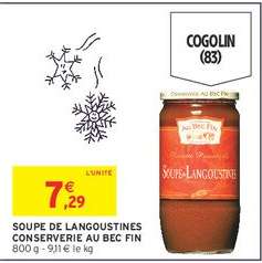 SOUPE DE LANGOUSTINES CONSERVERIE AU BEC FIN