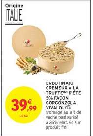 ERBOTINATO CREMEUX À LA TRUFFE D'ÉTÉ 5% FAÇON GORGONZOLA VIVALDI