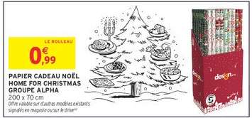 PAPIER CADEAU NOËL HOME FOR CHRISTMAS GROUPE ALPHA