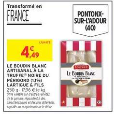 LE BOUDIN BLANC ARTISANAL À LA TRUFFE NOIRE DU PÉRIGORD (1,1%) LARTIGUE & FILS