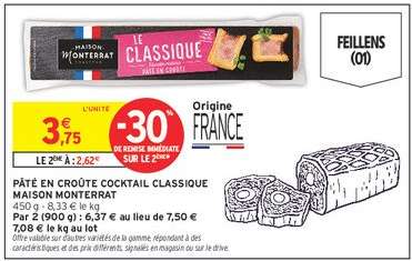 PÂTÉ EN CROÛTE COCKTAIL CLASSIQUE MAISON MONTERRAT