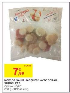 NOIX DE SAINT JACQUES® AVEC CORAIL SURGELÉES