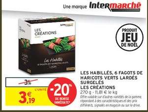 LES HABILLÉS, 6 FAGOTS DE HARICOTS VERTS LARDÉS SURGELÉS